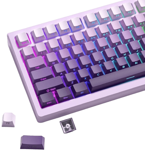 Womier Keycaps Morado Blanco imagen 1