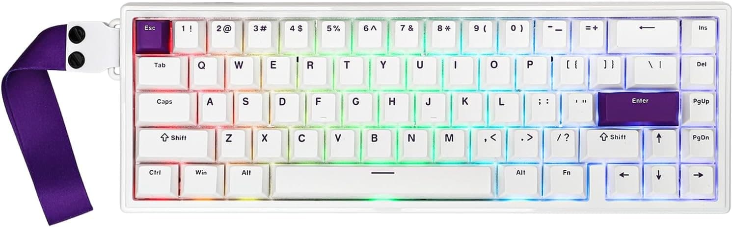 Teclado Mecánico Epomaker HE68 Hall Effect Blanco imagen 1